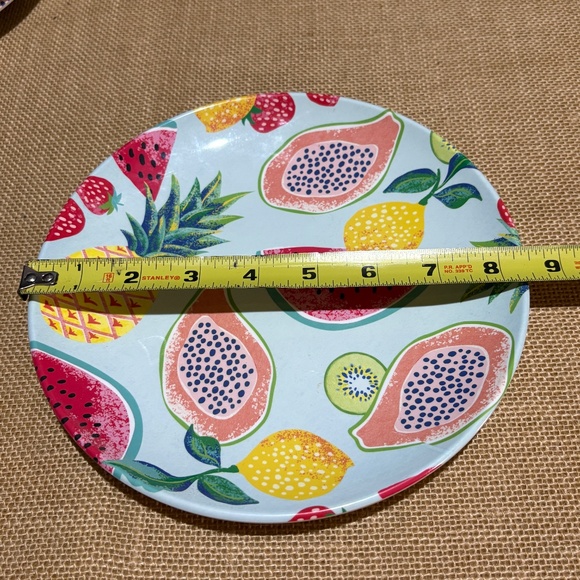 4 Southern Living Dillards 8 1/2" Melamine Side Salad Plates TropSummer Pool BBQ - Picture 5 of 10